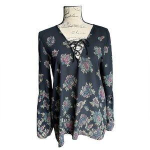 Abercrombie & Fitch Blouse Black Paisley Womens Size Medium